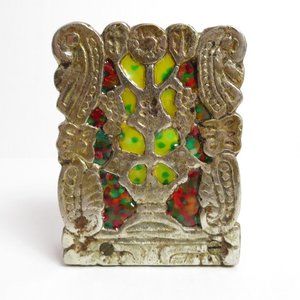 Vintage Stained Glass OOAK 70's 80's Letter Holder